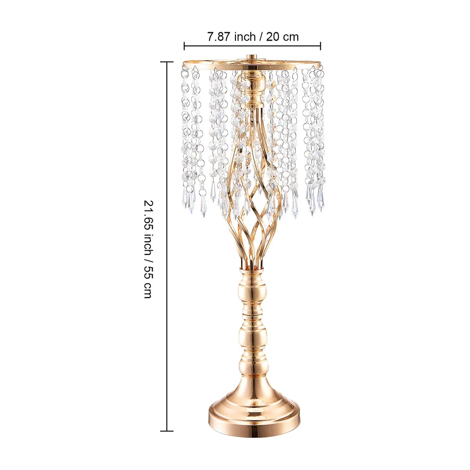 10PCS 55cm/21.65” Tall Crystal Wedding Flower Stand Vase For Party Decor view 3