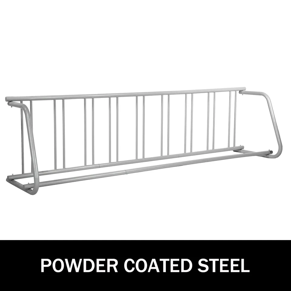 111' Length Floor Bike Rack, 9 Holders All-Steel Grid Bike Rack, Single-Side Storage Stand For Garages Streets Yards view 4