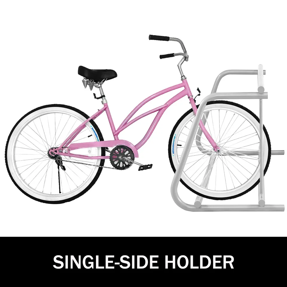 111' Length Floor Bike Rack, 9 Holders All-Steel Grid Bike Rack, Single-Side Storage Stand For Garages Streets Yards view 3