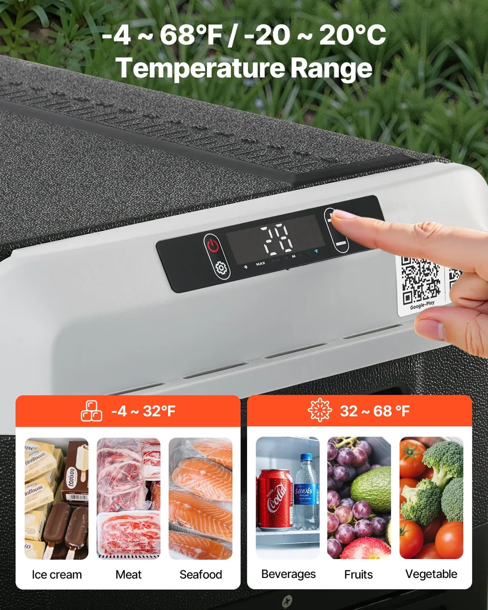 12 Volt Car Refrigerator Portable Freezer 26.4QT Electric Cooler For Camping view 2