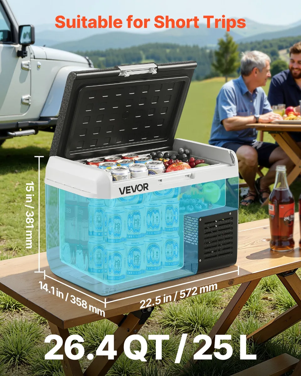 12 Volt Car Refrigerator Portable Freezer 26.4QT Electric Cooler For Camping view 4