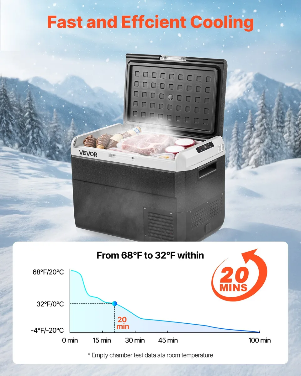 12 Volt Car Refrigerator Portable Freezer 52.8QT Electric Cooler For Camping view 3