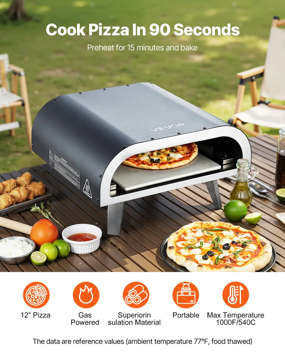 12' Outdoor Pizza Oven Portable Gas Oven Iron Spray For Camping view 4