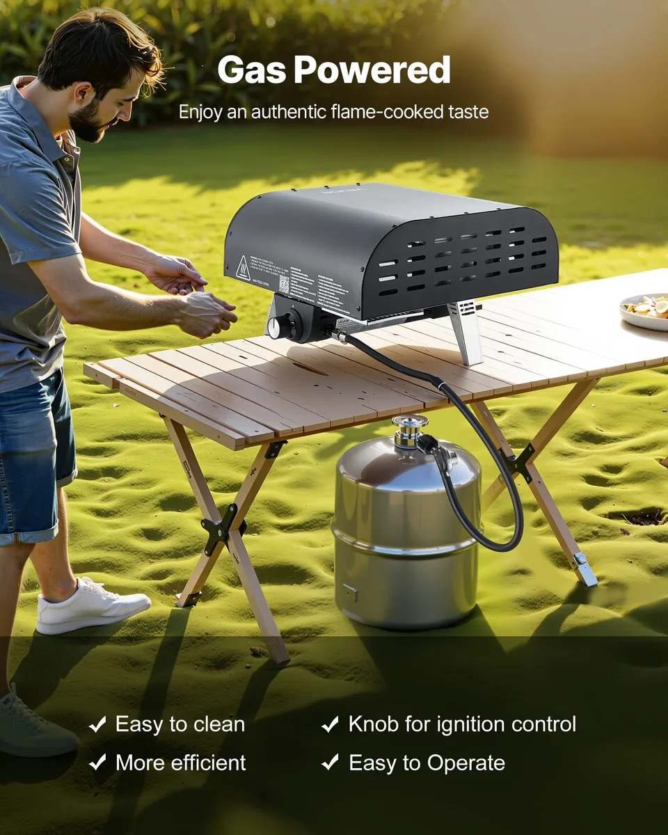 12' Outdoor Pizza Oven Portable Gas Oven Iron Spray For Camping view 3