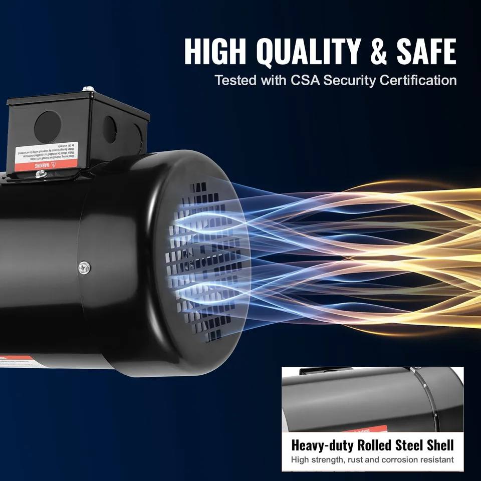 2HP Electric Motor 3450 Rpm, AC 230V/460V, 56C Frame, Air Compressor Motor 3-Phase, 5/8' Keyed Shaft, CW/CCW Rotation For Agricultural view 3
