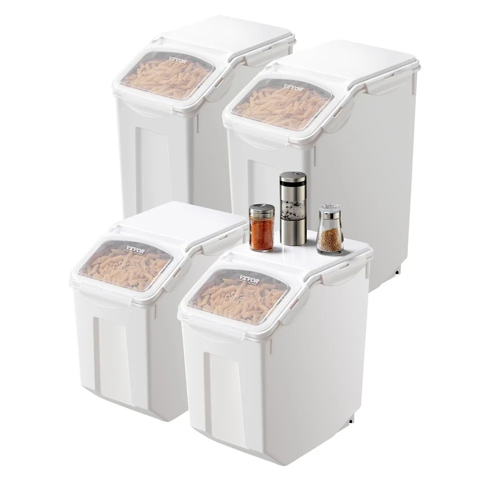3.5Galx2 + 4.5Galx2 Ingredient Storage Container Airtight Kitchen Bin