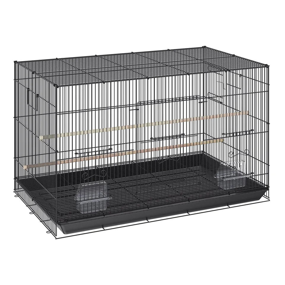 30 Inch Bird Cage, Metal Large Parakeet Cages For Cockatiels Small Parrot Budgies Lovebirds Canaries, Pet Bird Cage With Rolling Stand And Tray