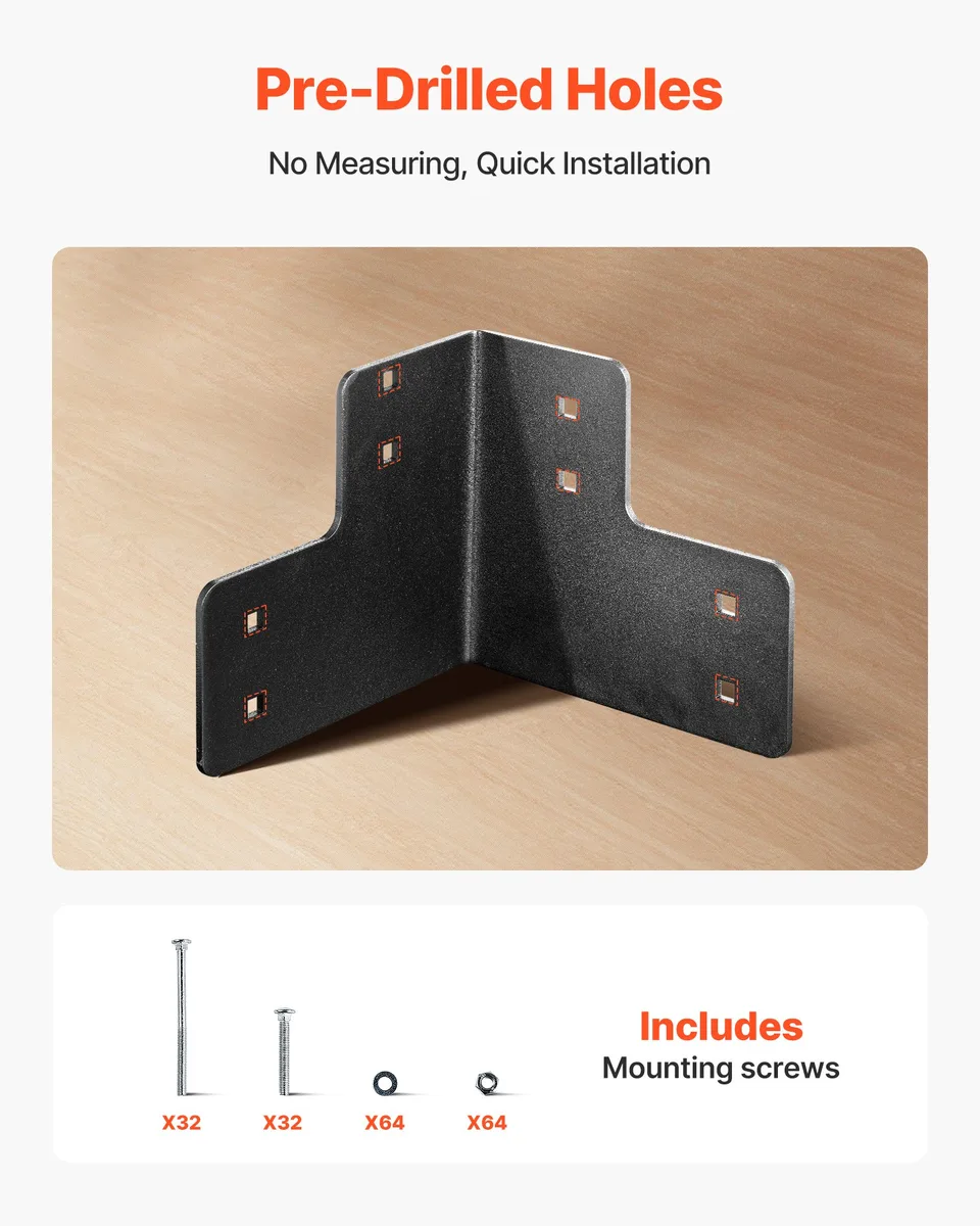 8pcs Workbench Corner Brackets Kit 6.5x6.5x6.5 In/165x165x165 Mm Angle Brackets view 2