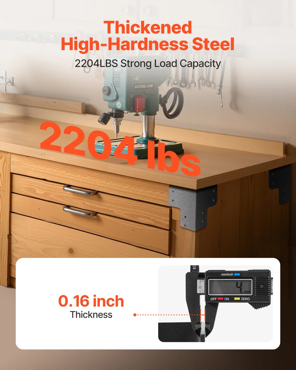 8pcs Workbench Corner Brackets Kit 6.5x6.5x6.5 In/165x165x165 Mm Angle Brackets view 3