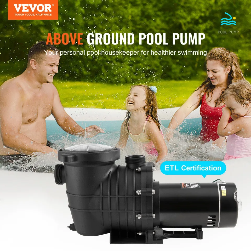 Above Ground Pool Pump, 1.5 HP, 100 GPM Single Speed Swimming Pool Pump, 110V/240V 3450 RPM 50.9 Ft Max Head Pool Pump With Filter Basket view 3