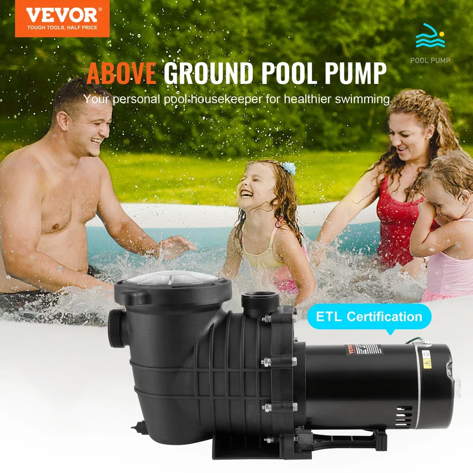 Above Ground Pool Pump, 2 HP, 110 GPM Max Flow Single Speed Swimming Pool Pump, 110V/240V 3450 RPM 59 Ft Max Head Pool Pump With Filter Basket, For Above Ground Pools Hot Tubs Spas
