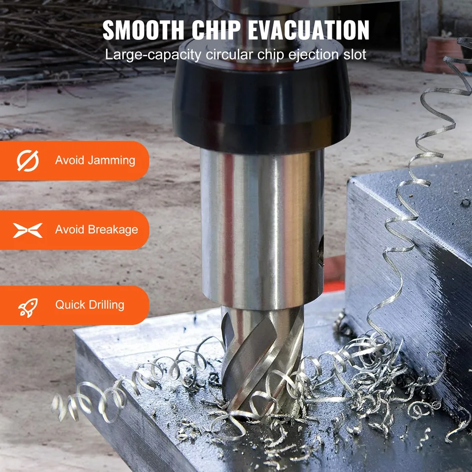 Annular Cutter Set, 13 Pcs Weldon Shank Mag Drill Bits, 7/16' To 1-1/16' Cutting Diameter, 1' Cutting Depth, M2AL HSS, 2 Pilot Pins, Hex view 3