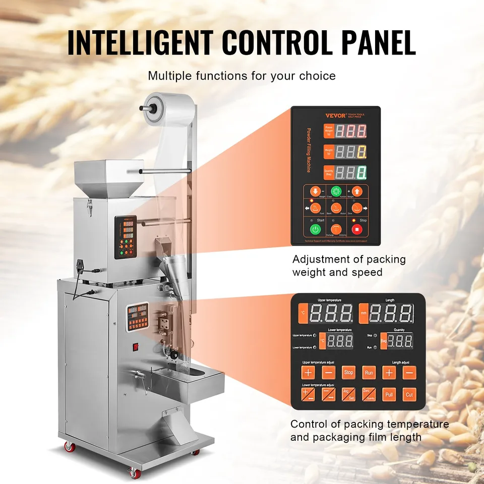 Automatic Particle Packaging Machine, 0.002-0.22lbs/1-100g, Multi-Function Pouch Powder Sachet Weighting Filling Packing Machine, Powder view 3