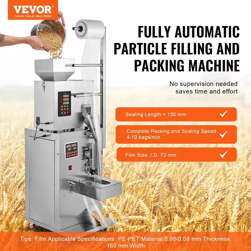 Automatic Particle Packaging Machine, 0.002-0.22lbs/1-100g, Multi-Function Pouch Powder Sachet Weighting Filling Packing Machine, Powder view 2