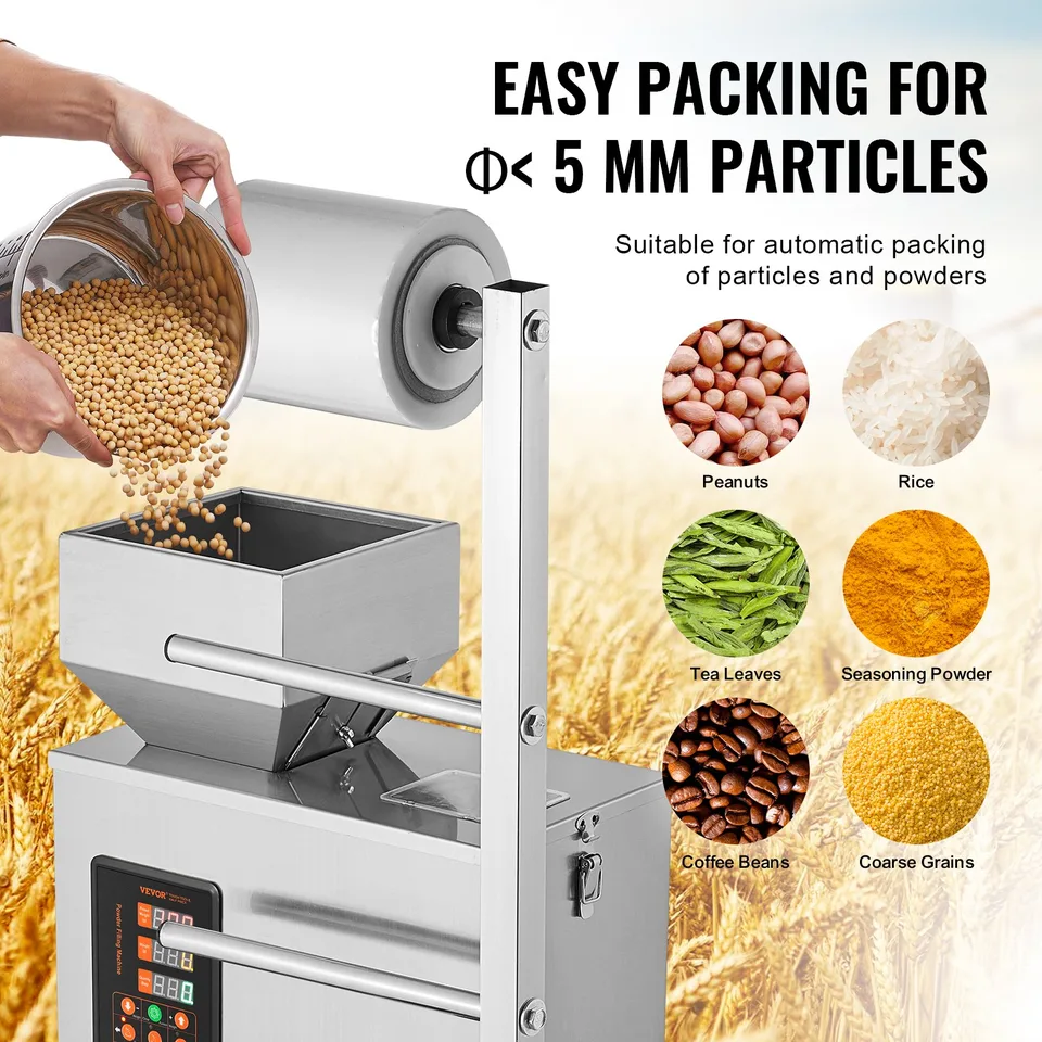 Automatic Particle Packaging Machine, 0.002-0.22lbs/1-100g, Multi-Function Pouch Powder Sachet Weighting Filling Packing Machine, Powder view 4