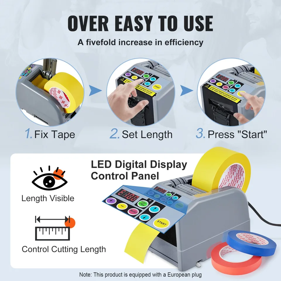 Automatic Tape Dispenser Adhesive Electric Tape Cutter Packaging Machine Tape Cutting Machine 6-60mm Tape Width view 4