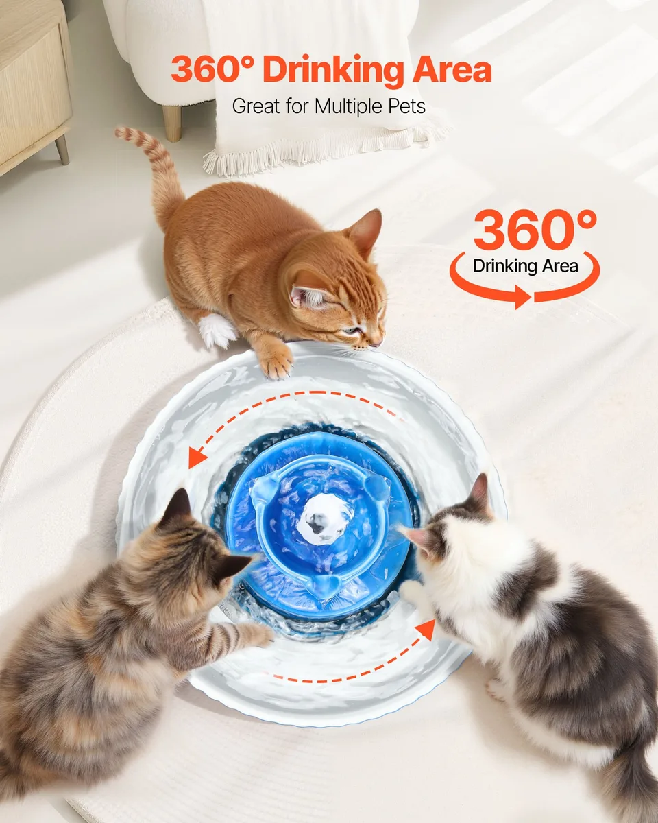 Ceramic Cat Water Fountain 2.1L/71oz Cupcake Pet Fountain For Cats & Dogs view 4