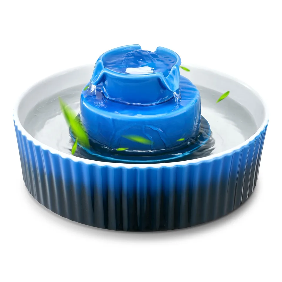 Ceramic Cat Water Fountain 2.1L/71oz Cupcake Pet Fountain For Cats & Dogs
