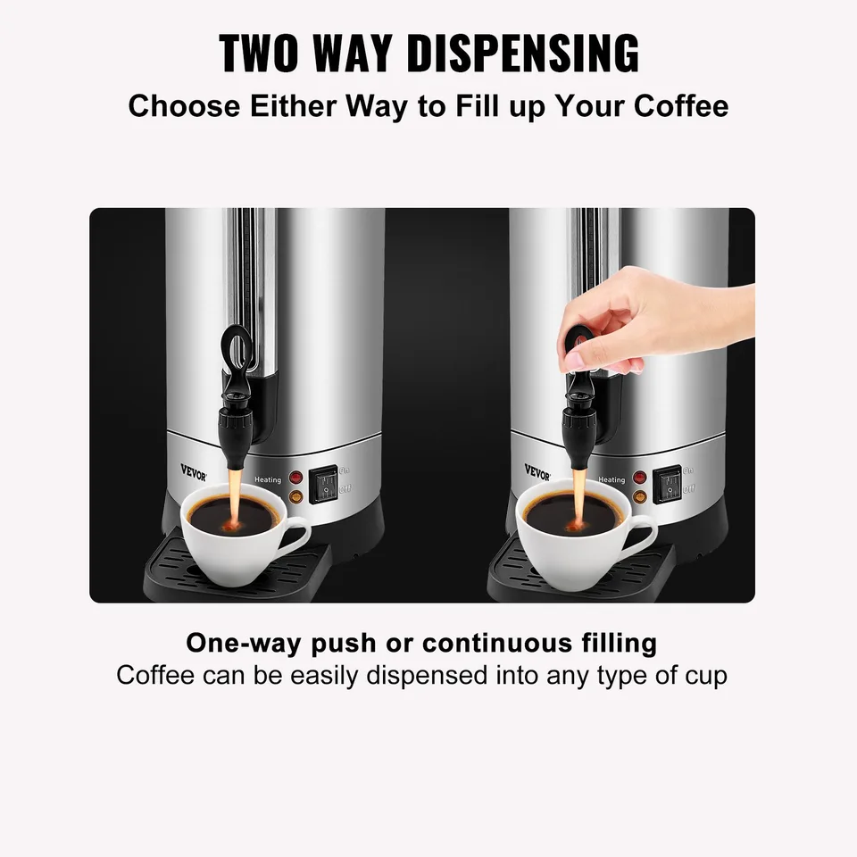 Commercial Coffee Urn 65 Cup Stainless Steel Coffee Dispenser Fast Brew view 3