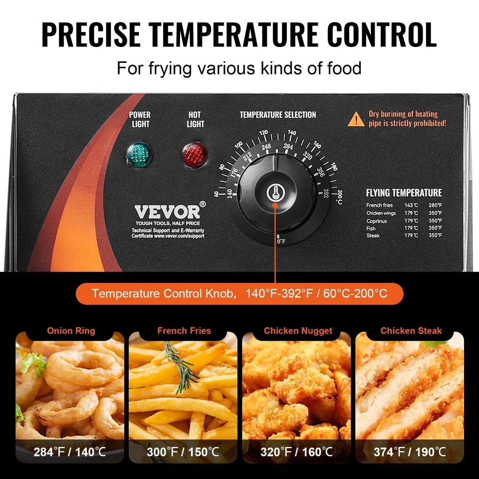 Commercial Electric Deep Fryer Countertop Deep Fryer 3000W 18 Qt / 17L view 4