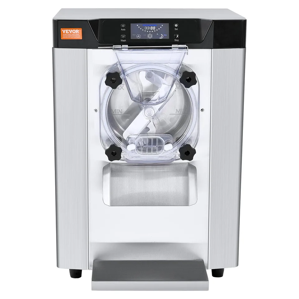 Commercial Ice Cream Machine, 12 L/H Yield, 1713W Single Flavor Countertop Hard Serve Ice Cream Maker,  4.5L Stainless Steel Cylinder, LED Panel Auto Clean Pre-cooling, For Restaurant Snack Bars