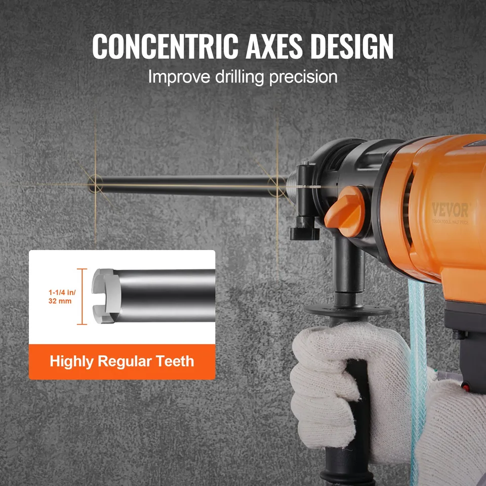 Core Drill Bit, 1-1/4' Wet Diamond Core Drill Bits, 14' Drilling Depth Concrete Core Drill Bit, 5/8'-11 Inner Thread, Laser Welding, Diamond view 4