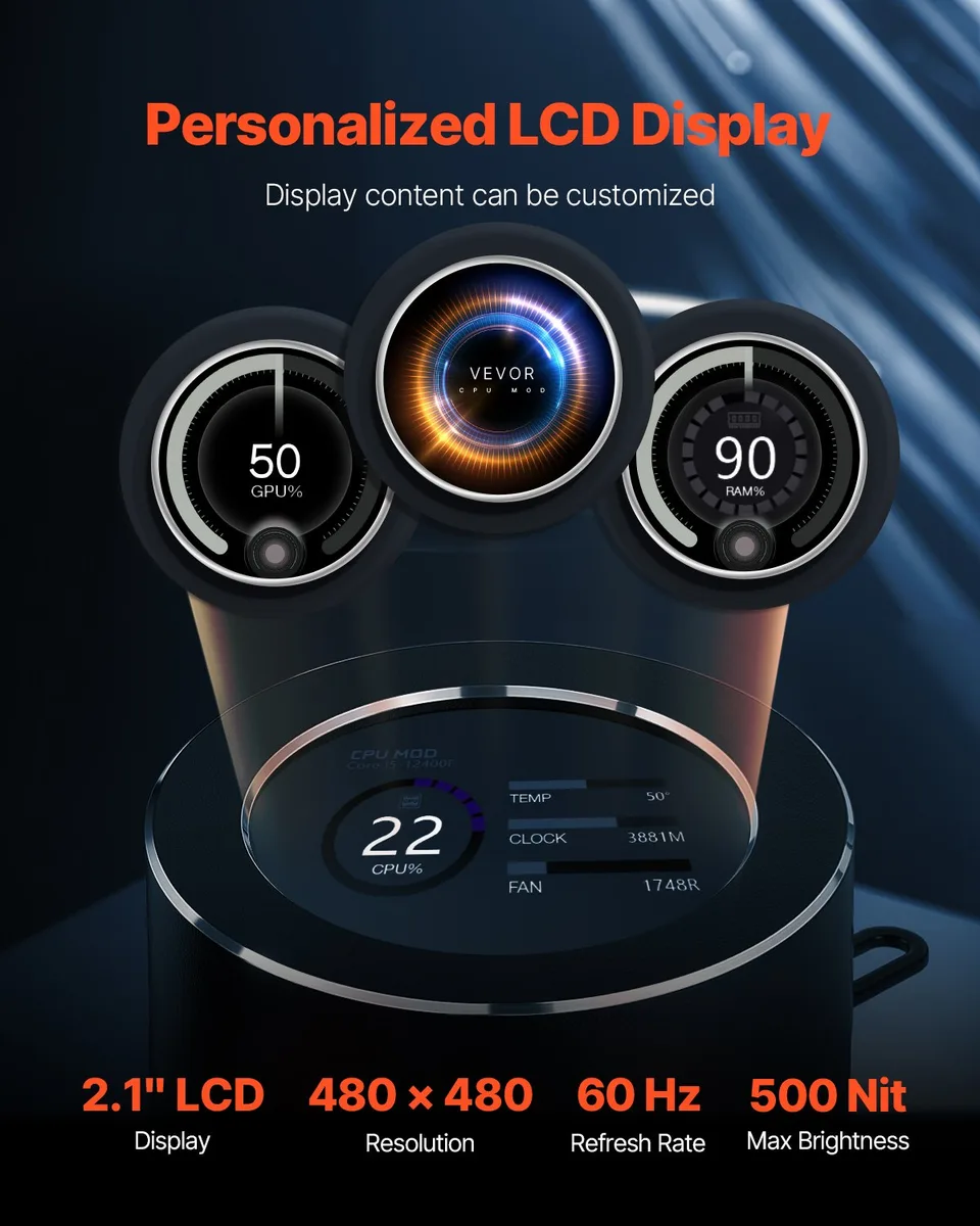 CPU Liquid Cooler AIO CPU Water Cooler With 3 PWN Fans(120 Mm) Intel AMD view 2