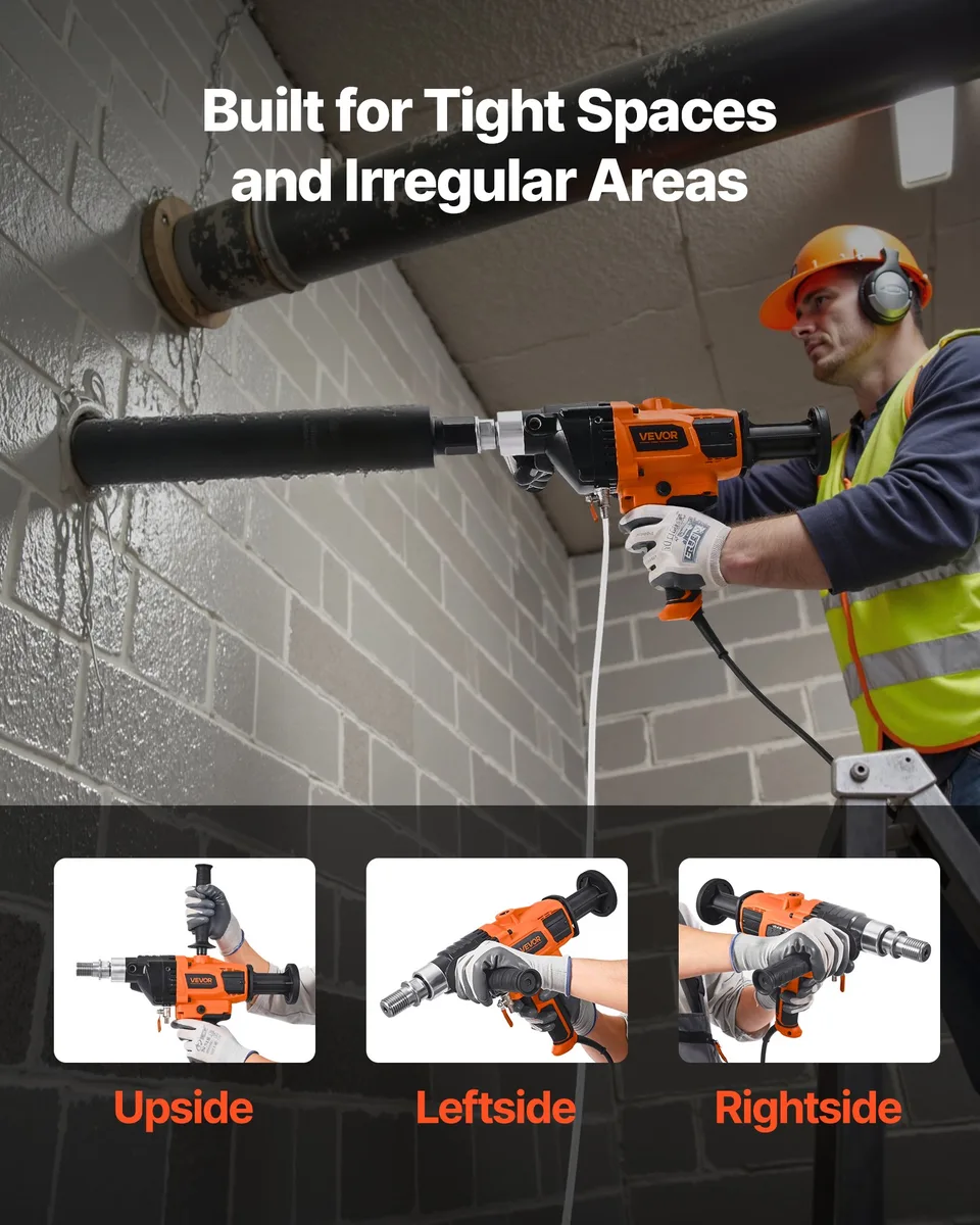 Diamond Core Drill Machine Handheld Concrete Core Drill Rig 6.3 In 2000W view 2