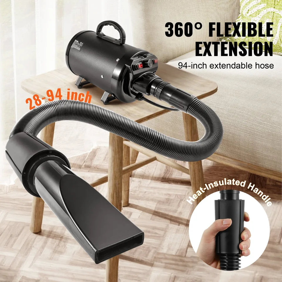 Dog Dryer, 2800W/4.3HP Dog Blow Dryer, Pet Grooming Dryer With Adjustable Speed And Temperature Control, Pet Hair Dryer With 4 Nozzles And view 4