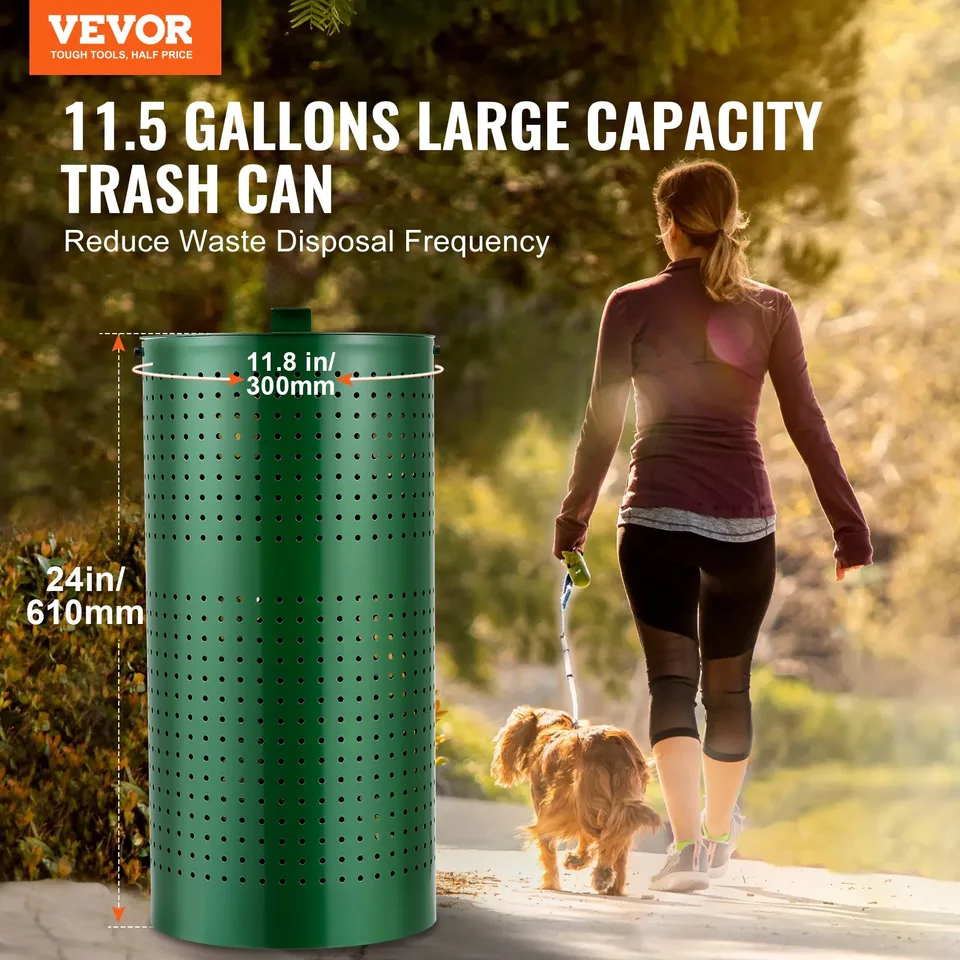 Dog Poop Trash Can 11.5 Gallons Weather-Resistant Dog Waste Bin With Lid view 4