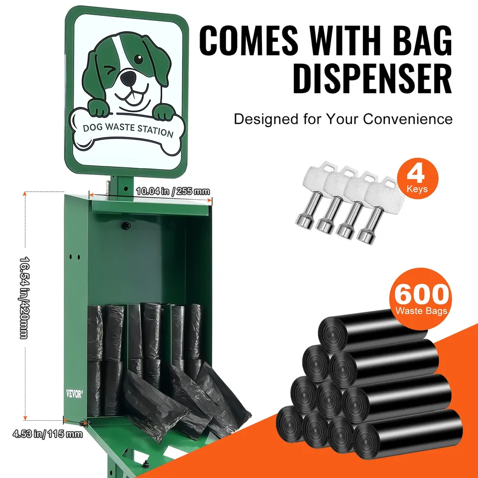 Dog Waste Station 11.5 Gallons Outdoor Dog Poop Station With 600 Bags view 2