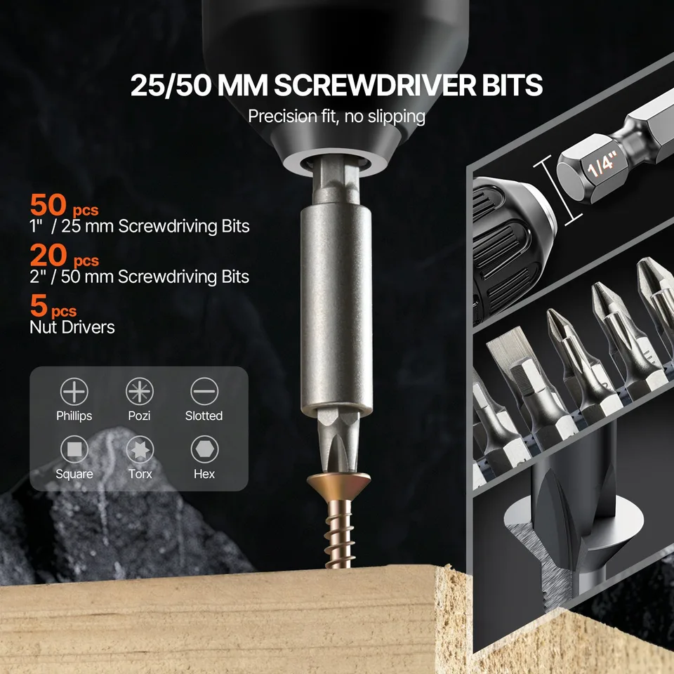 Drill Bit Set 101PCS Screwdriver Bit Set With Carrying Case Multi-purpose view 3