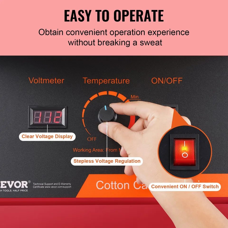 Electric Cotton Candy Machine, 1000W Candy Floss Maker, Commercial Cotton Candy Machine With Stainless Steel Bowl, And Sugar Scoop, Perfect view 3
