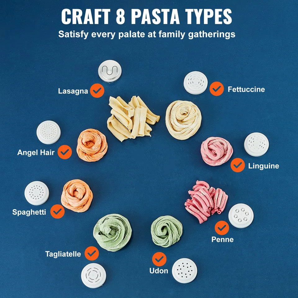 Electric Pasta Maker, 150W Automatic Noodle Maker Machine With 8 Pasta Shapes, 4 Intelligent Modes, 500g Flour Capacity Pasta Maker Machine view 4
