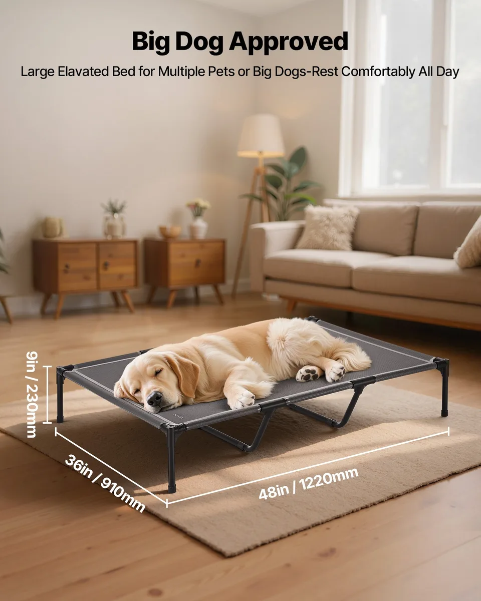 Elevated Dog Bed For Large Dog Portable Raised Dog Cot With Metal Frame XL view 4
