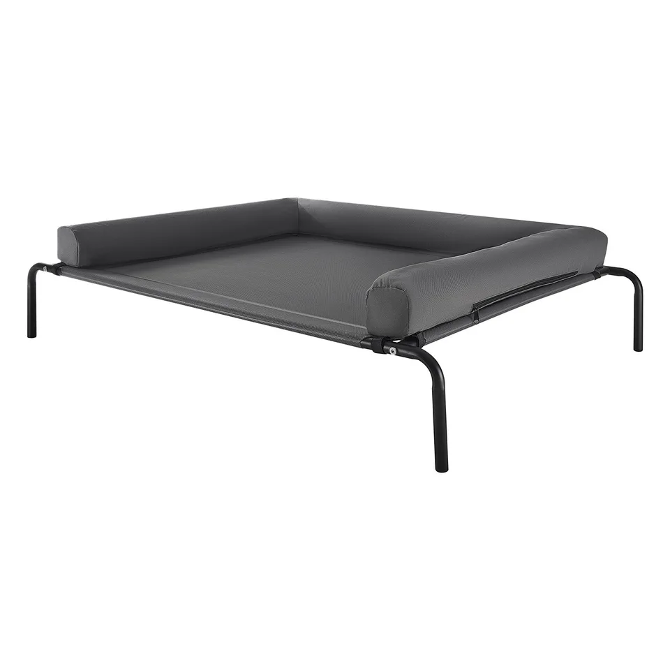 Elevated Dog Bed For Large Dog Portable Raised Dog Cot With Pillow XL Gray