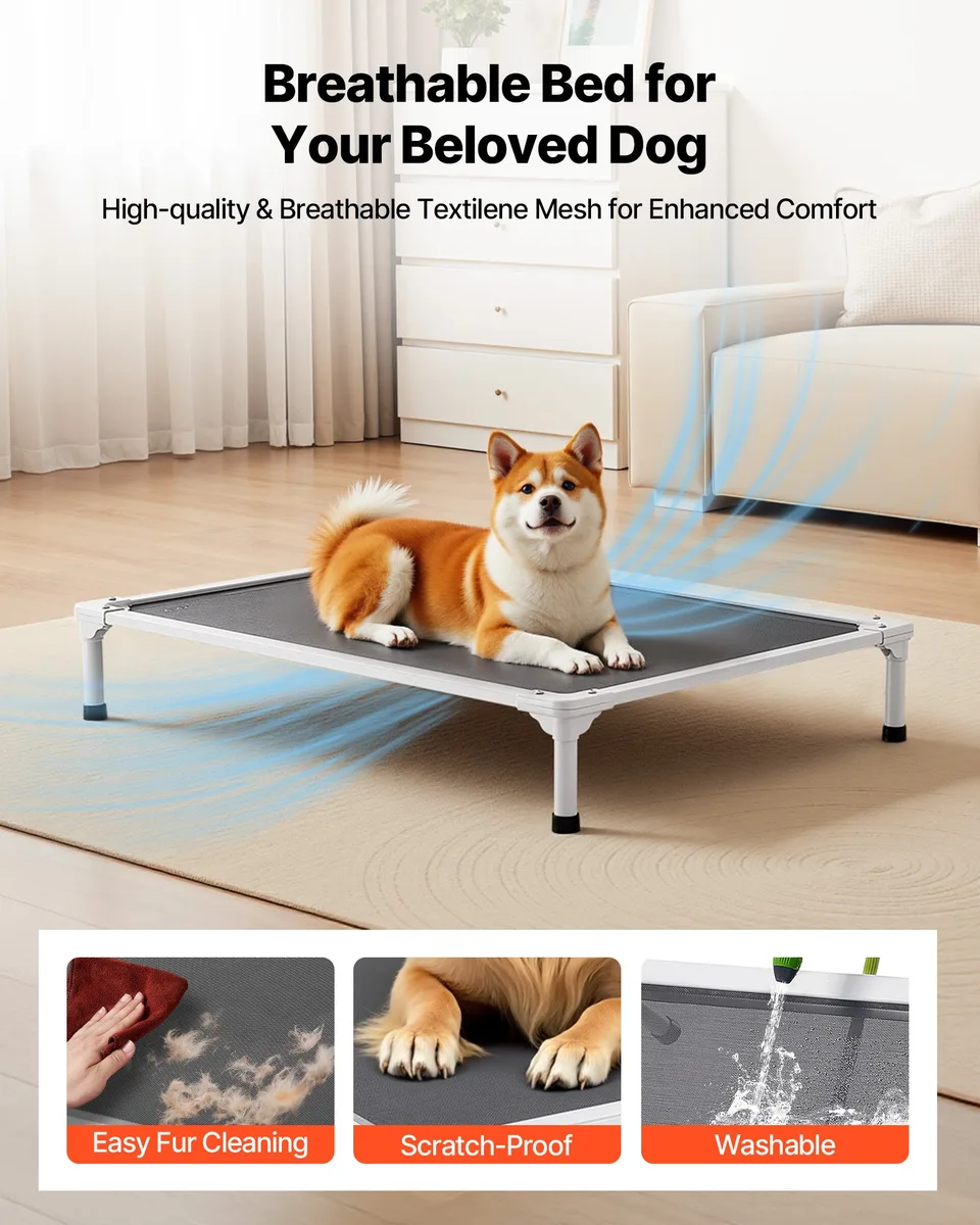 Elevated Dog Bed For Large Dogs Portable Raised Dog Cot With Teslin Mesh L view 4
