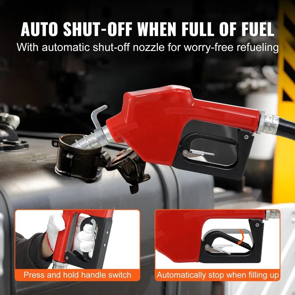 Fuel Transfer Pump, 12V DC 16 GPM 1/4 HP, Gasoline Extractor Pump With Automatic Nozzle, Discharge Hose & Suction Pipe For Gasoline, Diesel view 3