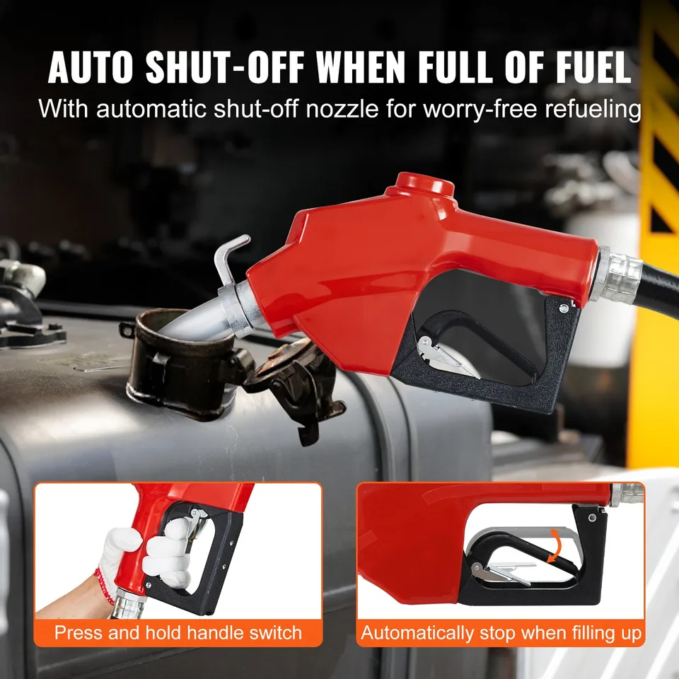 Fuel Transfer Pump, 12V DC 20 GPM 1/4 HP, Gasoline Extractor Pump With Automatic Nozzle, Discharge Hose & Suction Pipe For Gasoline, Diesel view 4
