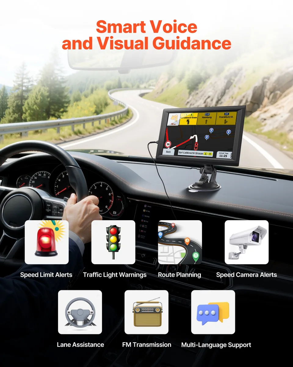 GPS Navigator For Car 9 Inch Touch Screen 16GB GPS Navigation System Dash Cam view 2