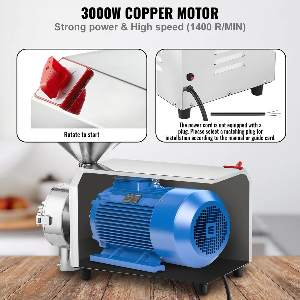 Grain Grind Mill Grain Grinding Machine 3000W Food Processing Machinery view 2