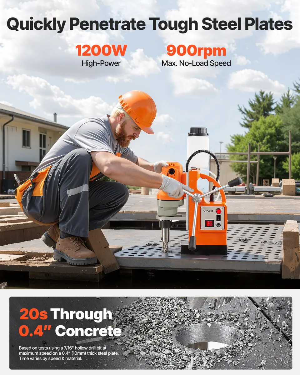 Magnetic Drill Press Mag Drill Press 1200 W 1.5 In Boring Diameter 900 RPM view 2
