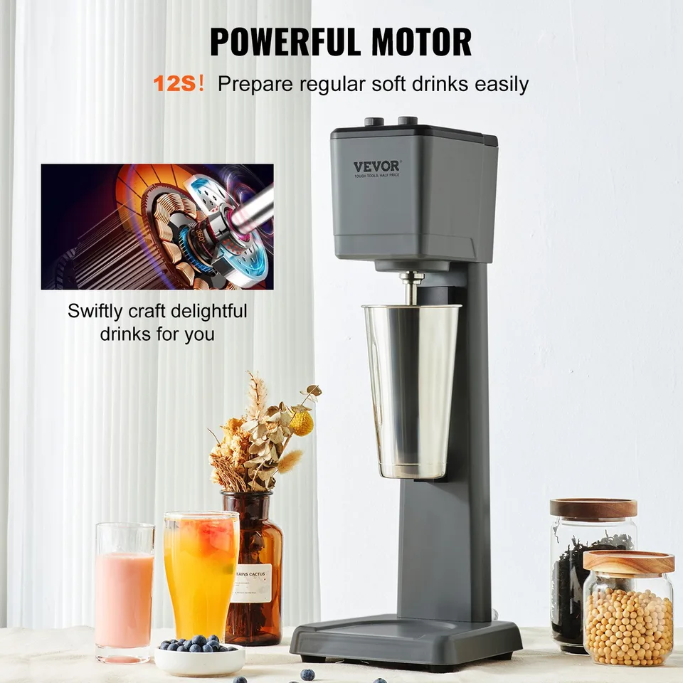 Milkshake Maker Machine, 375W Commercial Milk Shake Maker Mixer, Single Head Drink Mixer Blender Machine, 3-Speed Milkshake Blender With view 2