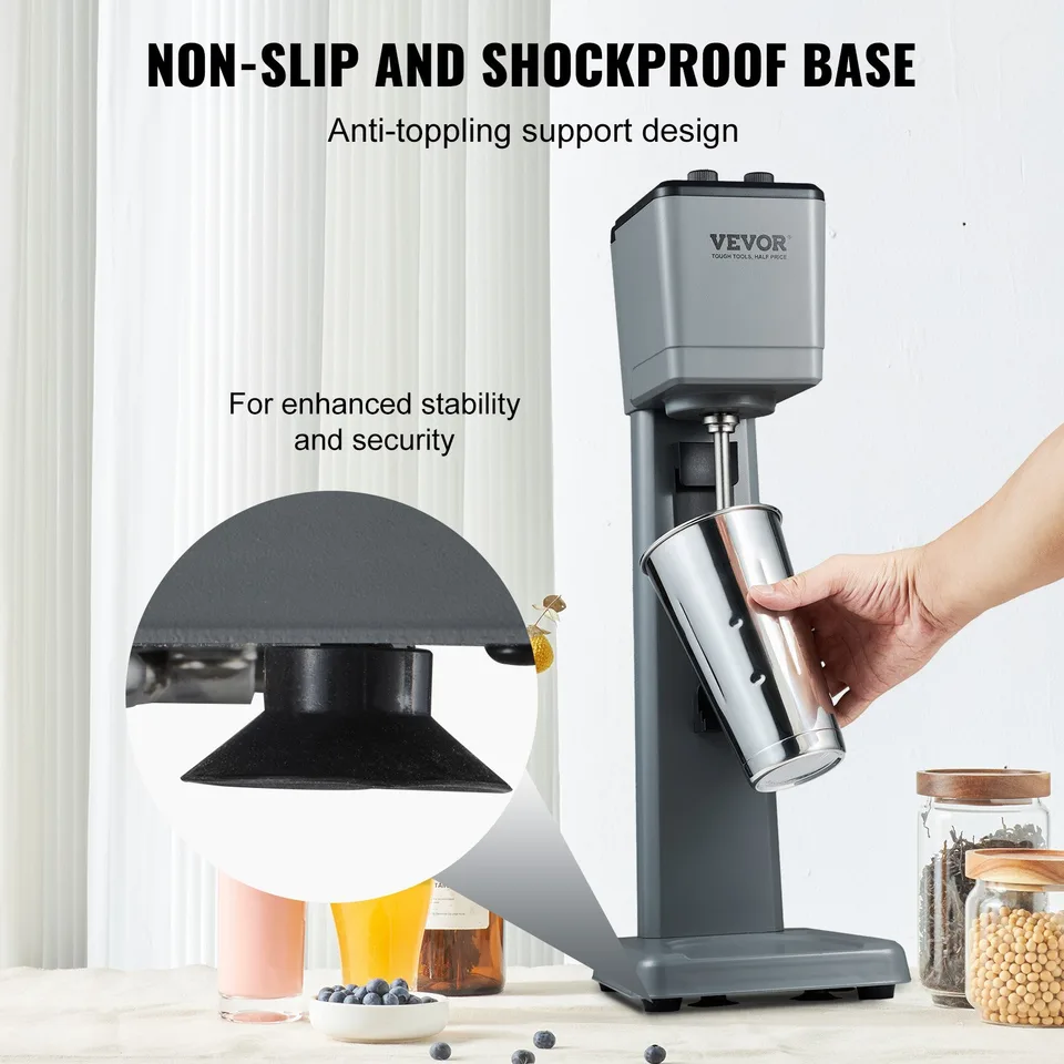 Milkshake Maker Machine, 375W Commercial Milk Shake Maker Mixer, Single Head Drink Mixer Blender Machine, 3-Speed Milkshake Blender With view 4