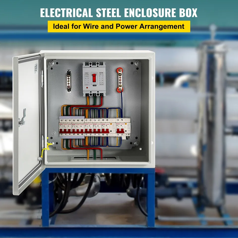 NEMA Steel Enclosure, 16 X 16 X 6'' NEMA 4X Steel Electrical Box, IP66 Waterproof & Dustproof, Outdoor/Indoor Electrical Junction Box, With view 4