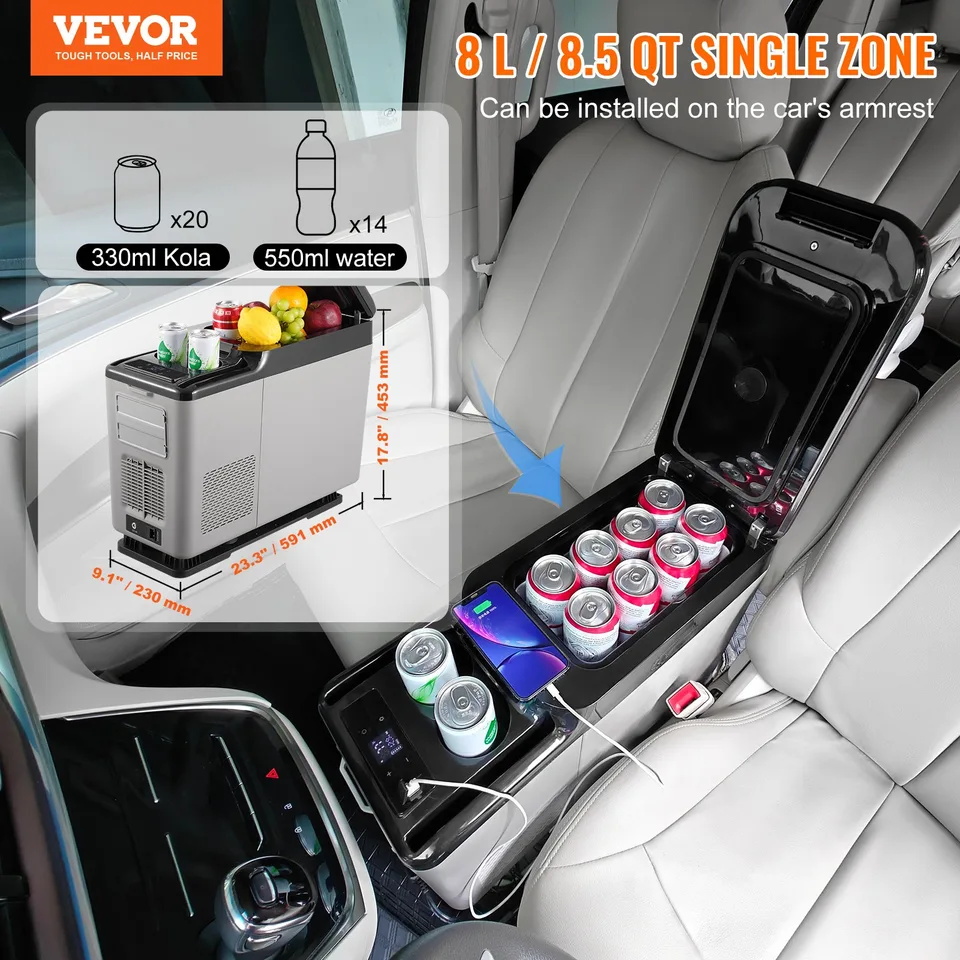 Portable Car Refrigerator Freezer Compressor 15 L Single Zone For Car Home view 3