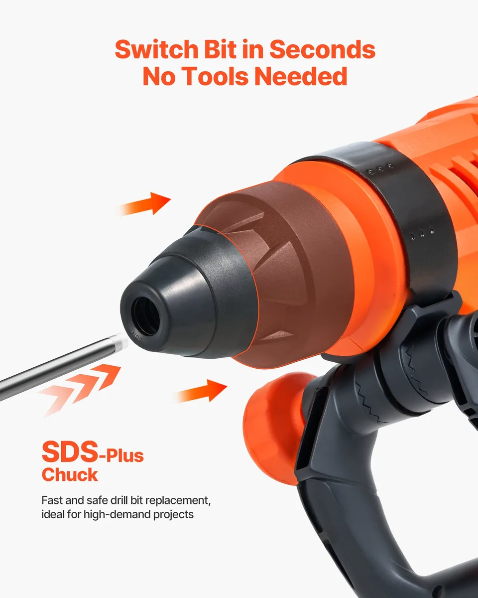 SDS-Max 2-Inch Corded Rotary Hammer Drill Kit 1600W 175-350RPM 3 Functions view 3