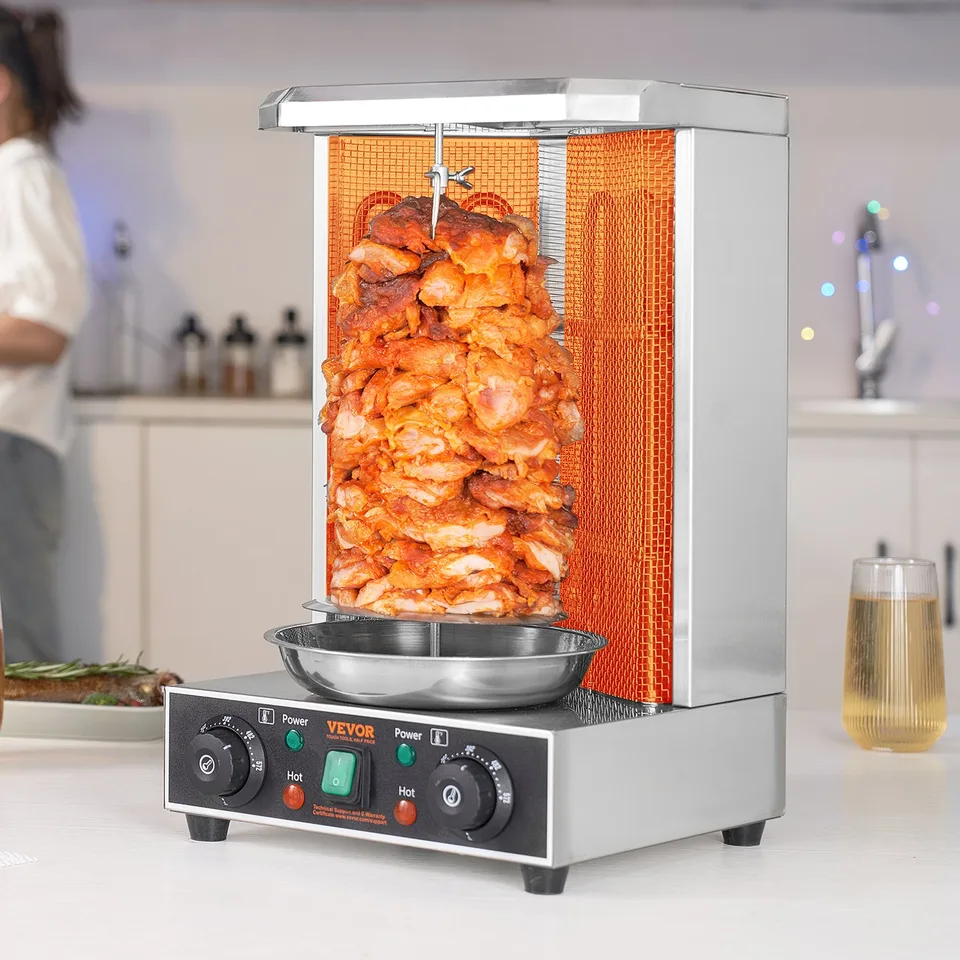 Shawarma Grill Machine, 13 Lbs Capacity, Chicken Shawarma Cooker Machine With 2 Burners, Electric Vertical Broiler Gyro Rotisserie Oven view 3