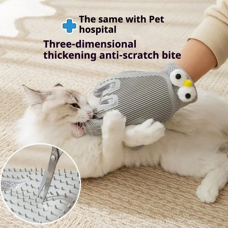 2-in-1 Pet Grooming Gloves & Brushes For Cats And Dogs High-Efficiency Hair Removal & Massage Gloves Double-Sided Hair Removal Anti-Scratch view 3