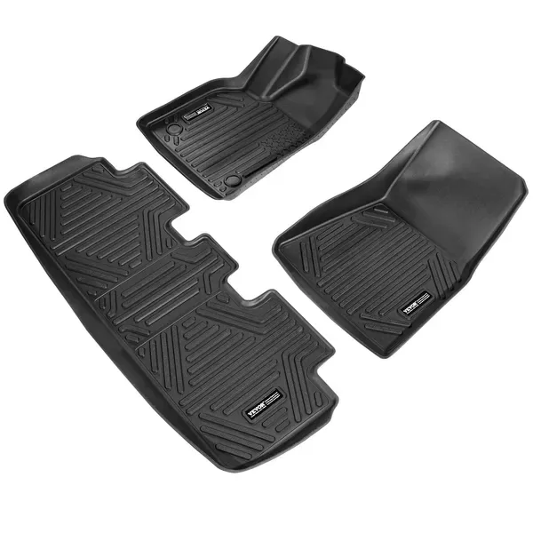 Automotive Floor Mats Fits For Tesla Model Y 2021-2024 3 Pcs TPE Liners view 2